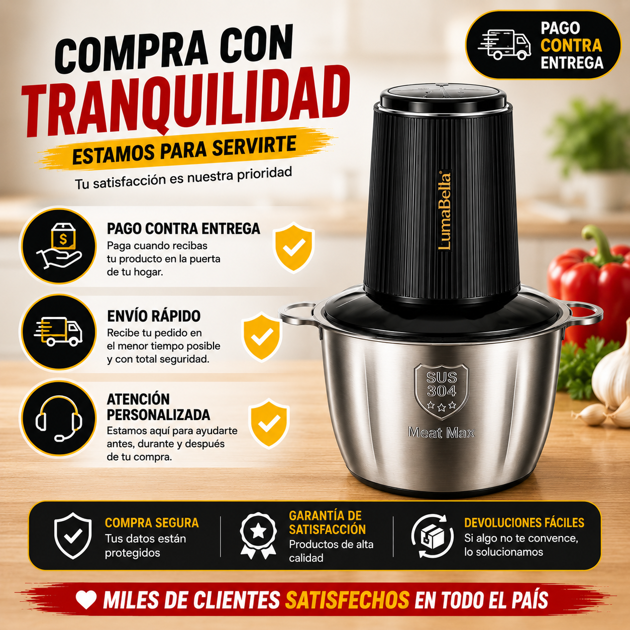 Picatodo Eléctrico LumaBella Multifuncional