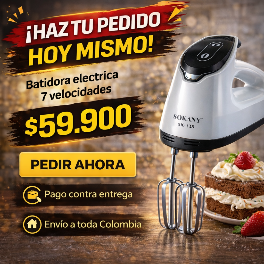 ¡Mezcla Perfecta en Segundos! Batidora Sokany 7 de Velocidades