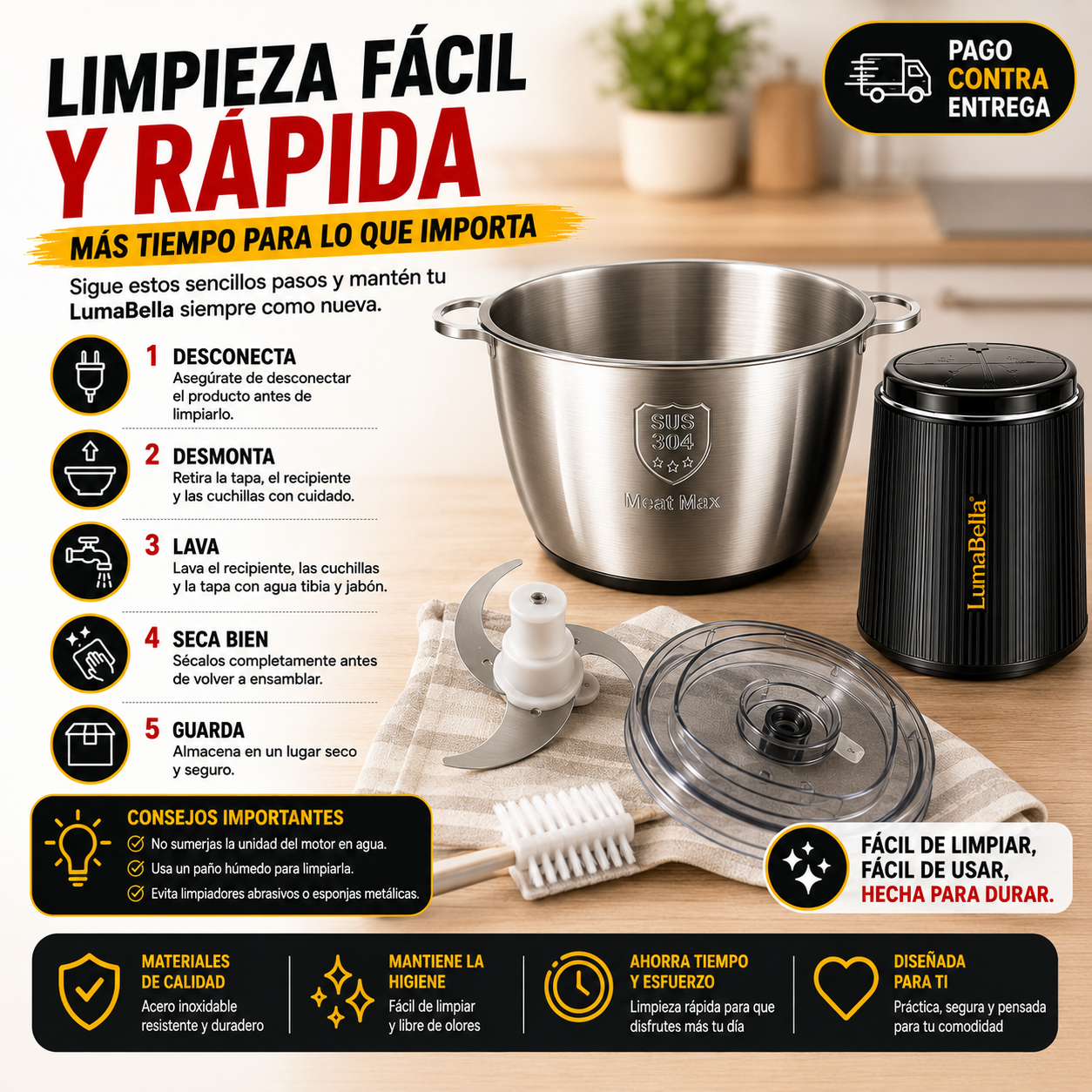 Picatodo Eléctrico LumaBella Multifuncional