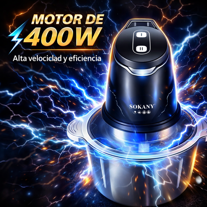 Picadora Eléctrica 2 en 1 Sokany 400W + 2 Bowls