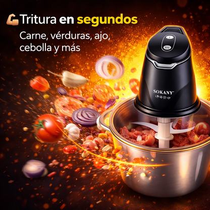 Picadora Eléctrica 2 en 1 Sokany 400W + 2 Bowls