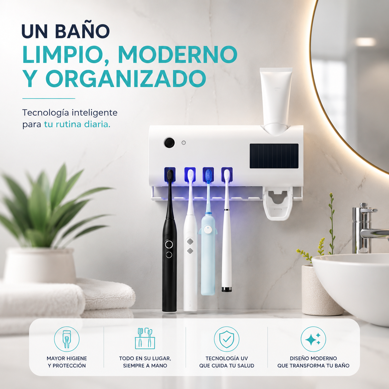 Dispensador Crema Dental+ Soporte Esteri