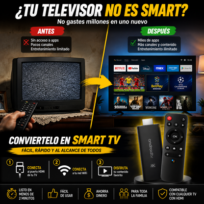 TV Stick 4K – Vive fútbol, películas y entretenimiento desde cualquier TV ⚽📺