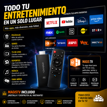 TV Stick 4K – Vive fútbol, películas y entretenimiento desde cualquier TV ⚽📺
