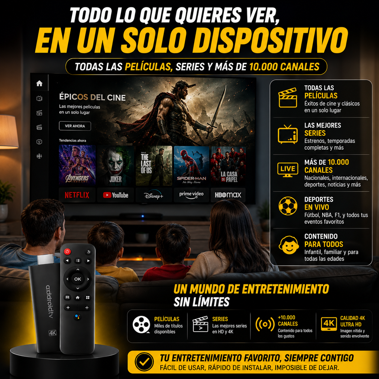 TV Stick 4K – Vive fútbol, películas y entretenimiento desde cualquier TV ⚽📺