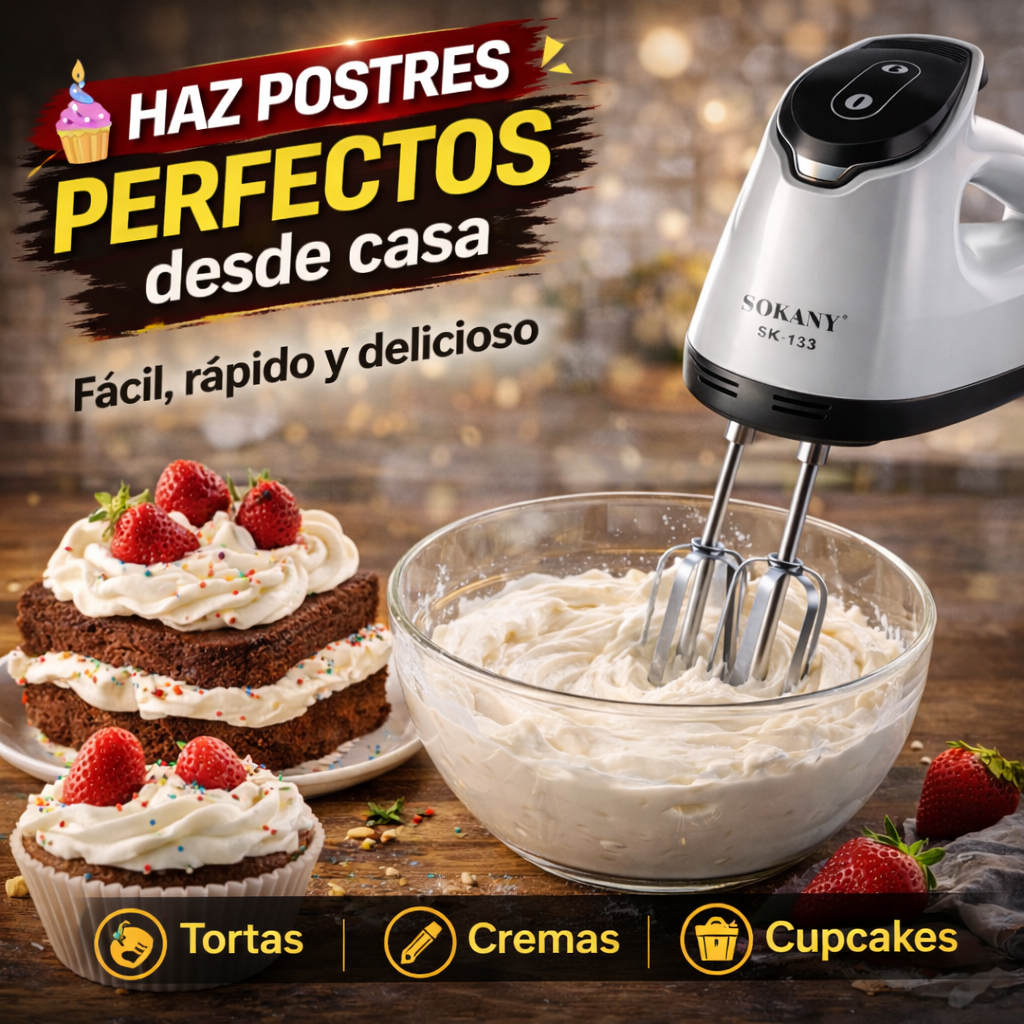 ¡Mezcla Perfecta en Segundos! Batidora Sokany 7 de Velocidades