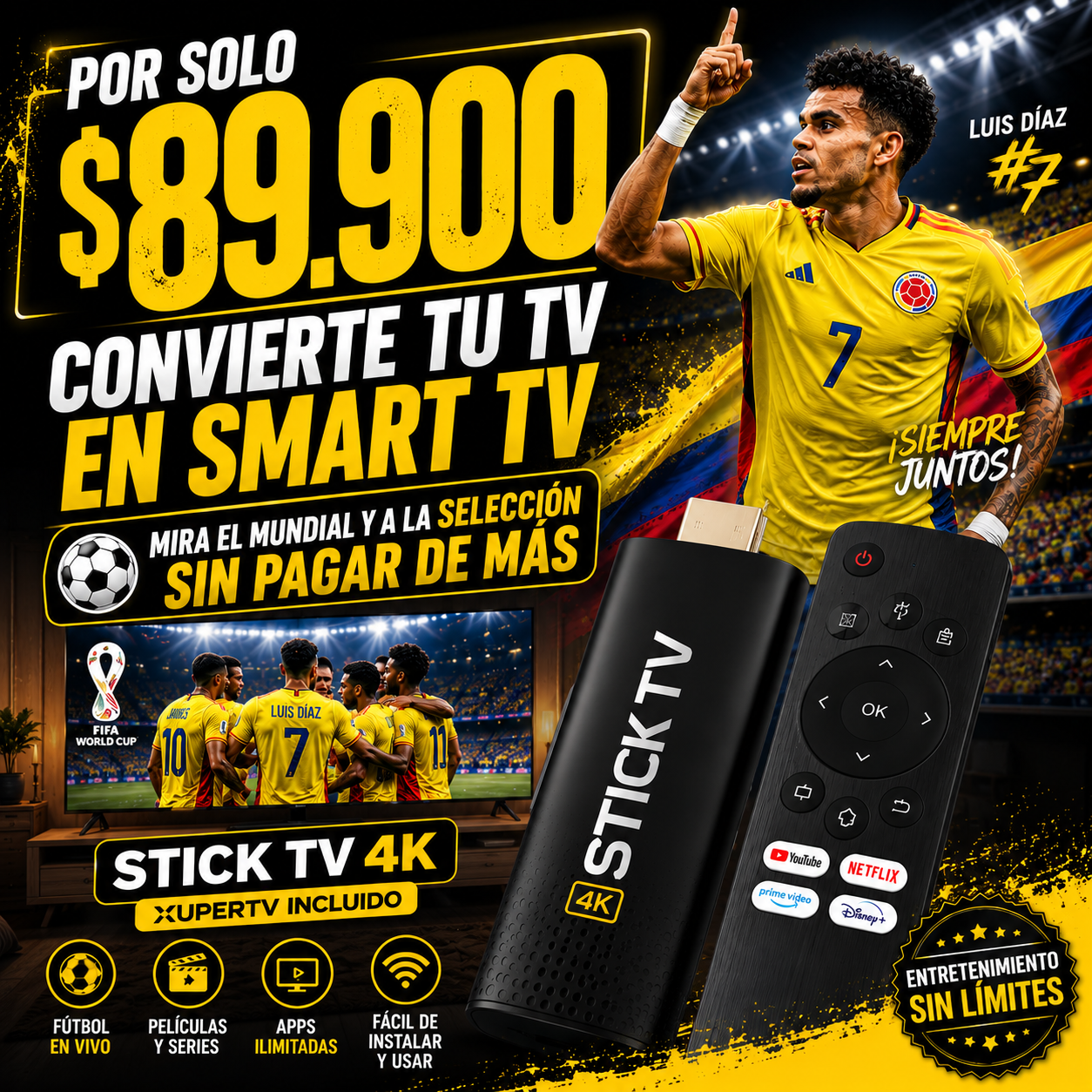 TV Stick 4K – Vive fútbol, películas y entretenimiento desde cualquier TV ⚽📺